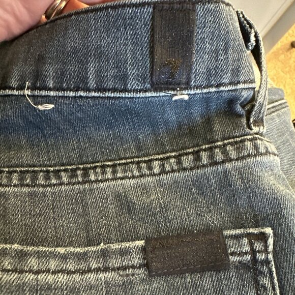 7 For All Mankind Jeans Size 32x35 Womens Blue Stretch Pant High Waist Bootcut - Picture 8 of 13